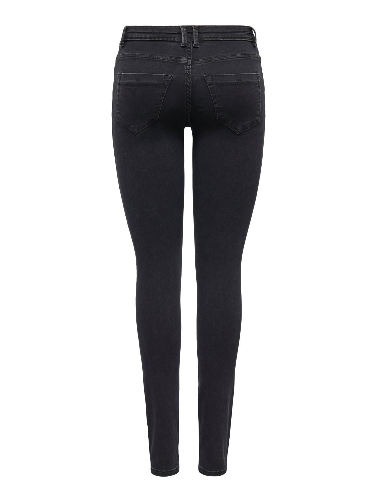 온리 트렌디 미드웨이스트 스키니핏 데님 팬츠 15366666_8183 BLACK / WASHED BLACK - 상세 이미지 4