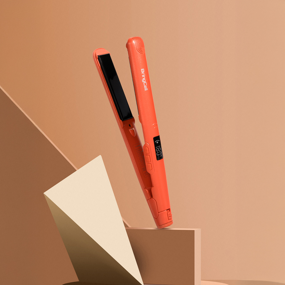 브링셀 웨이브7(비비드 오렌지) 실크케어 티타늄 고데기 제품 이미지