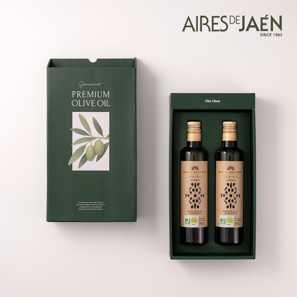 아이레스데하엔 핀카 바데네스 유기농 엑스트라버진 올리브오일 선물세트 500ml, 2병 - 상품 이미지