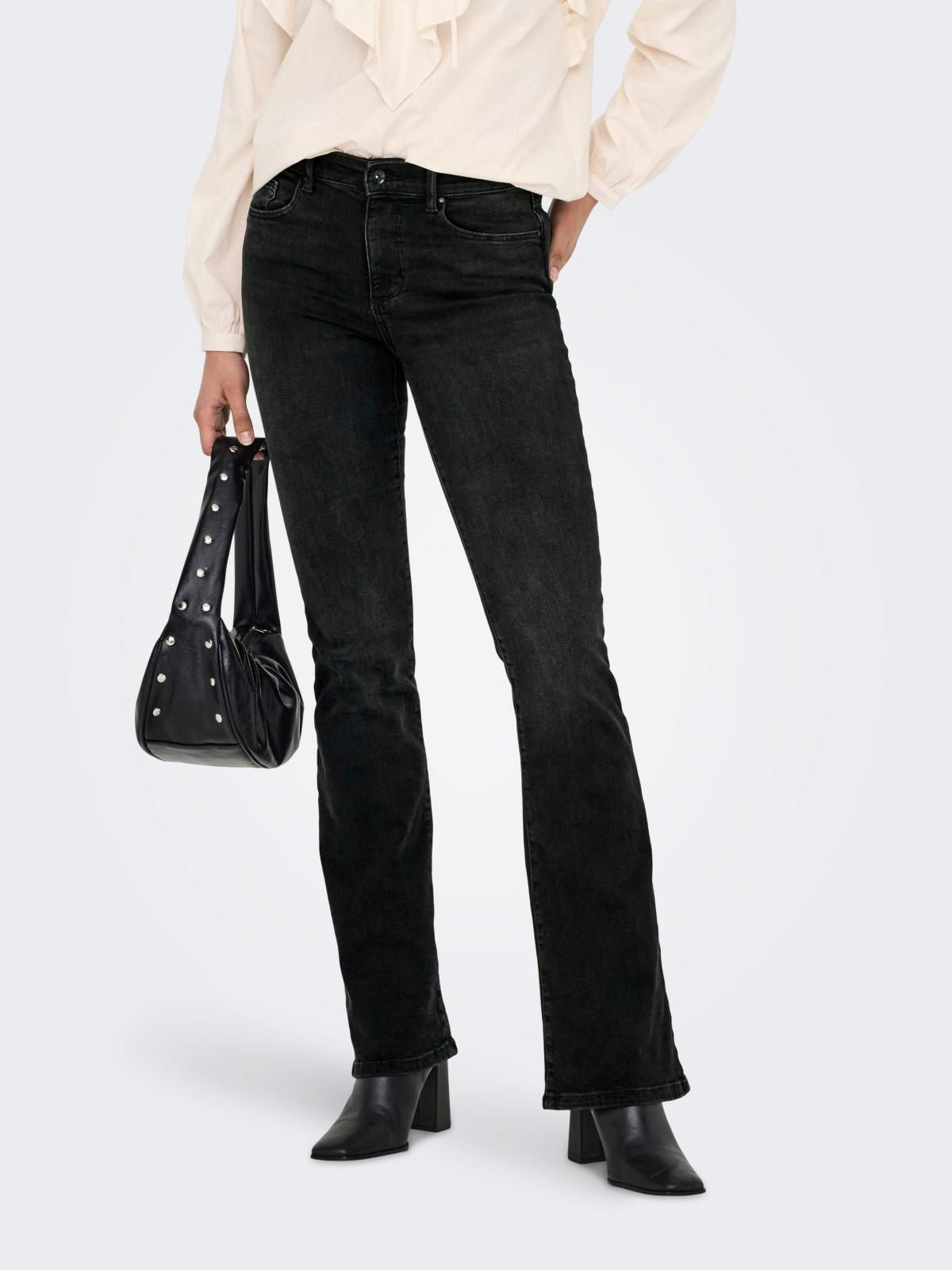 온리 트렌디 블랙 플레어핏 데님 팬츠 15333240_8183 BLACK / WASHED BLACK - 상품 이미지