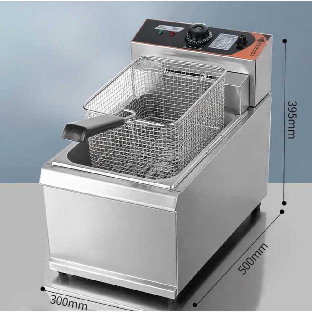 업소용 튀김기 대용량 전기 프라이어 식당 조리 기계 단일 12L 3500W 핸들 - 상세 이미지 4