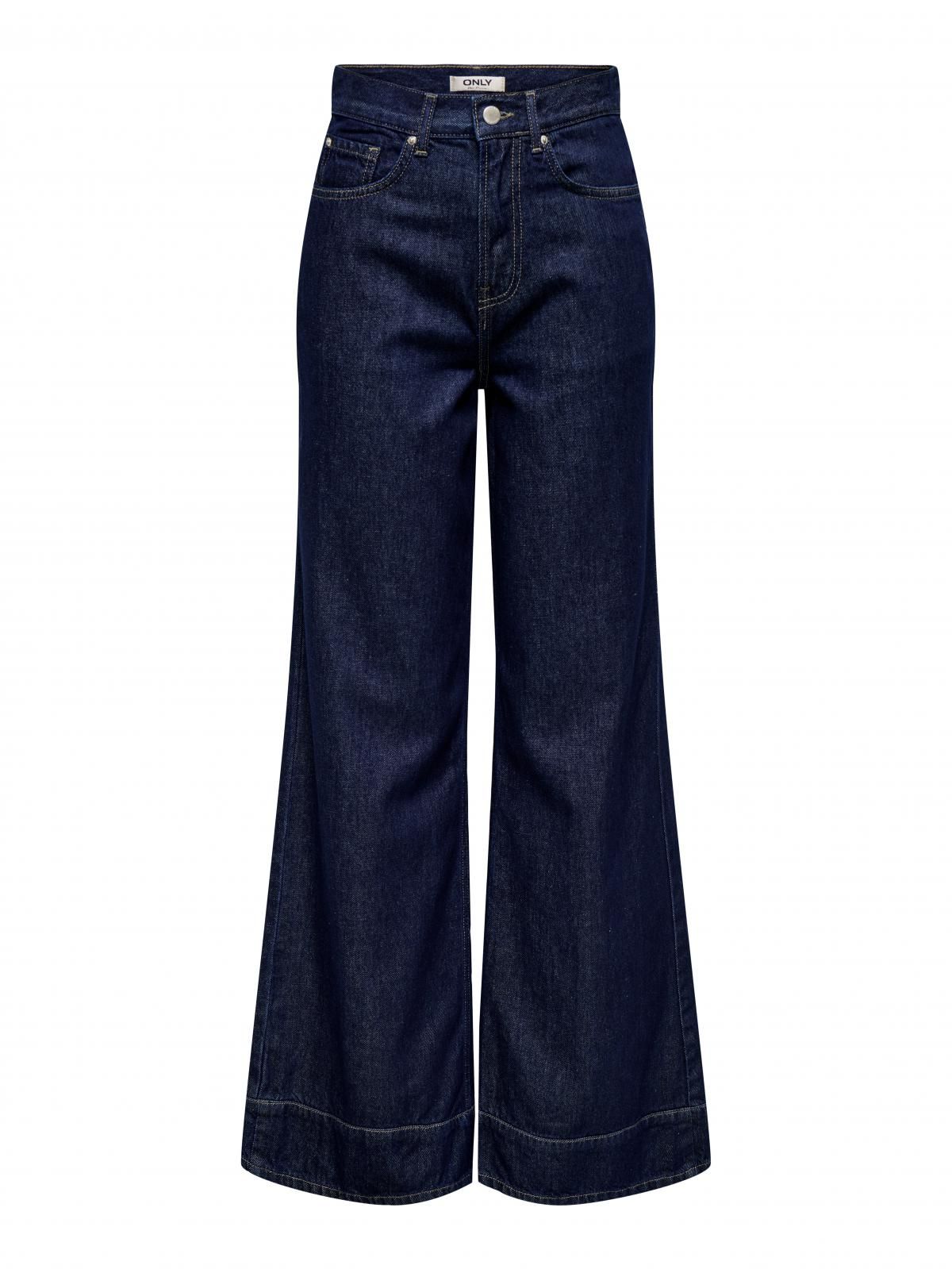 온리 하이웨이스트 진청 와이드핏 청바지 15352041_2114 BLUE / DARK BLUE DENIM - 상세 이미지 3