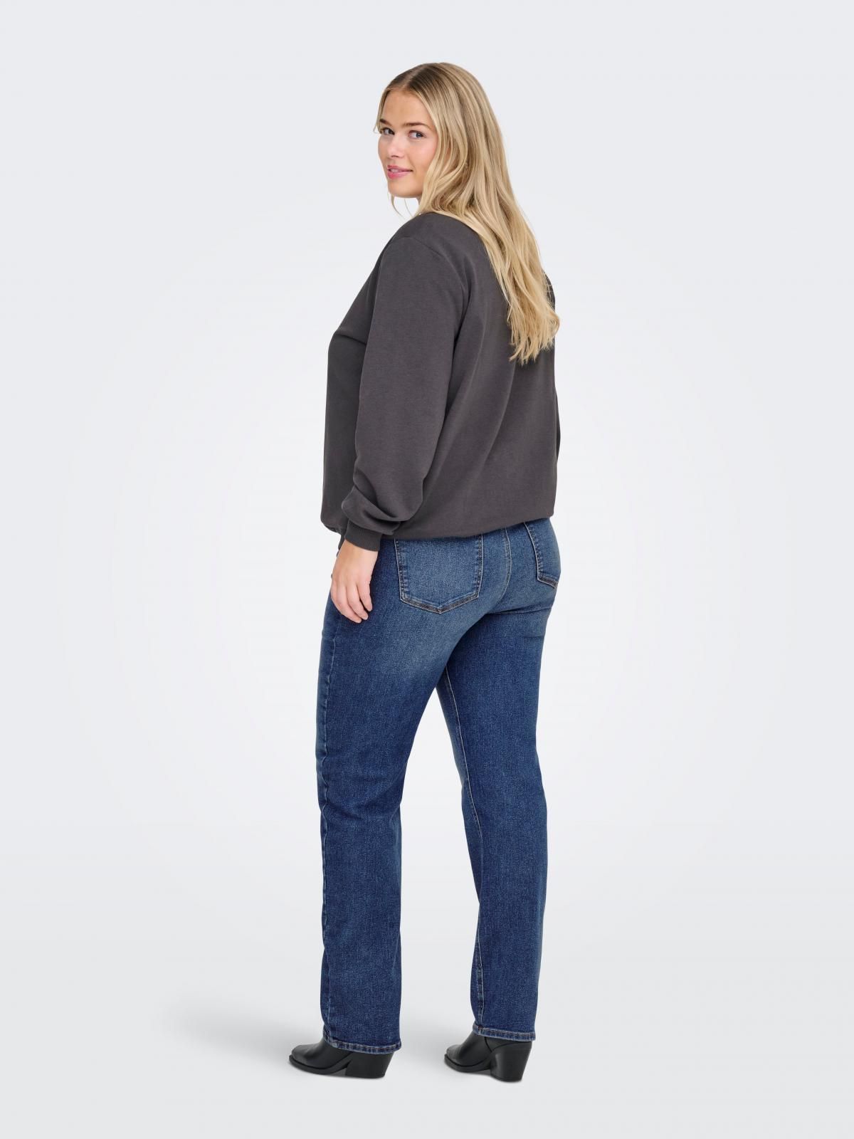 온리 빅사이즈 하이웨이스트 스트레이트핏 진 15358090_2115 BLUE / MEDIUM BLUE DENIM - 상세 이미지 2