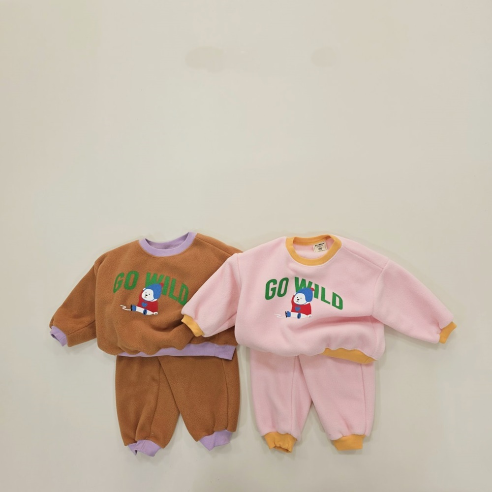 소이빈 겨울 아기백곰플리스상하복 XS-JM 초등저학년 - 메인 이미지