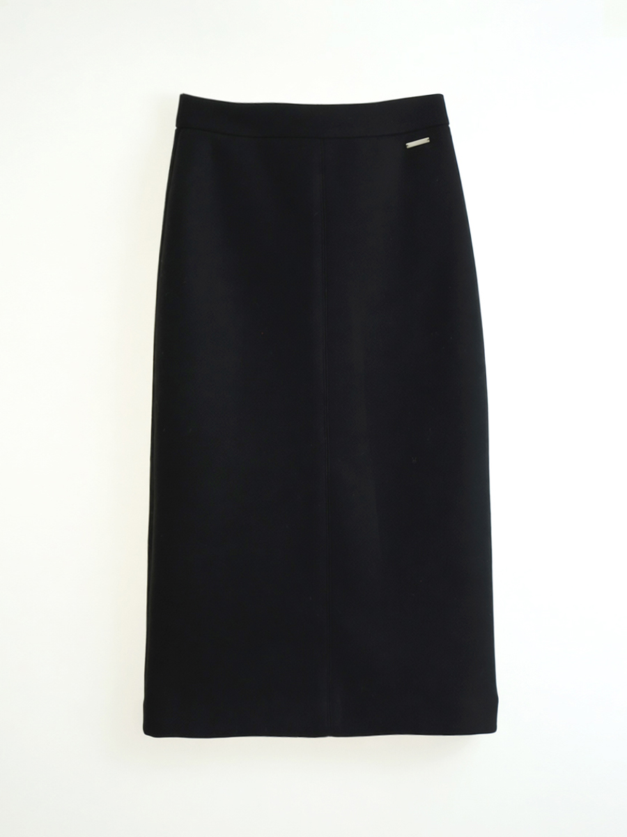 슬릿 H 하이웨스트 알파카라이크 모직 롱 스커트 (BLACK, 3SIZE) 이미지 2