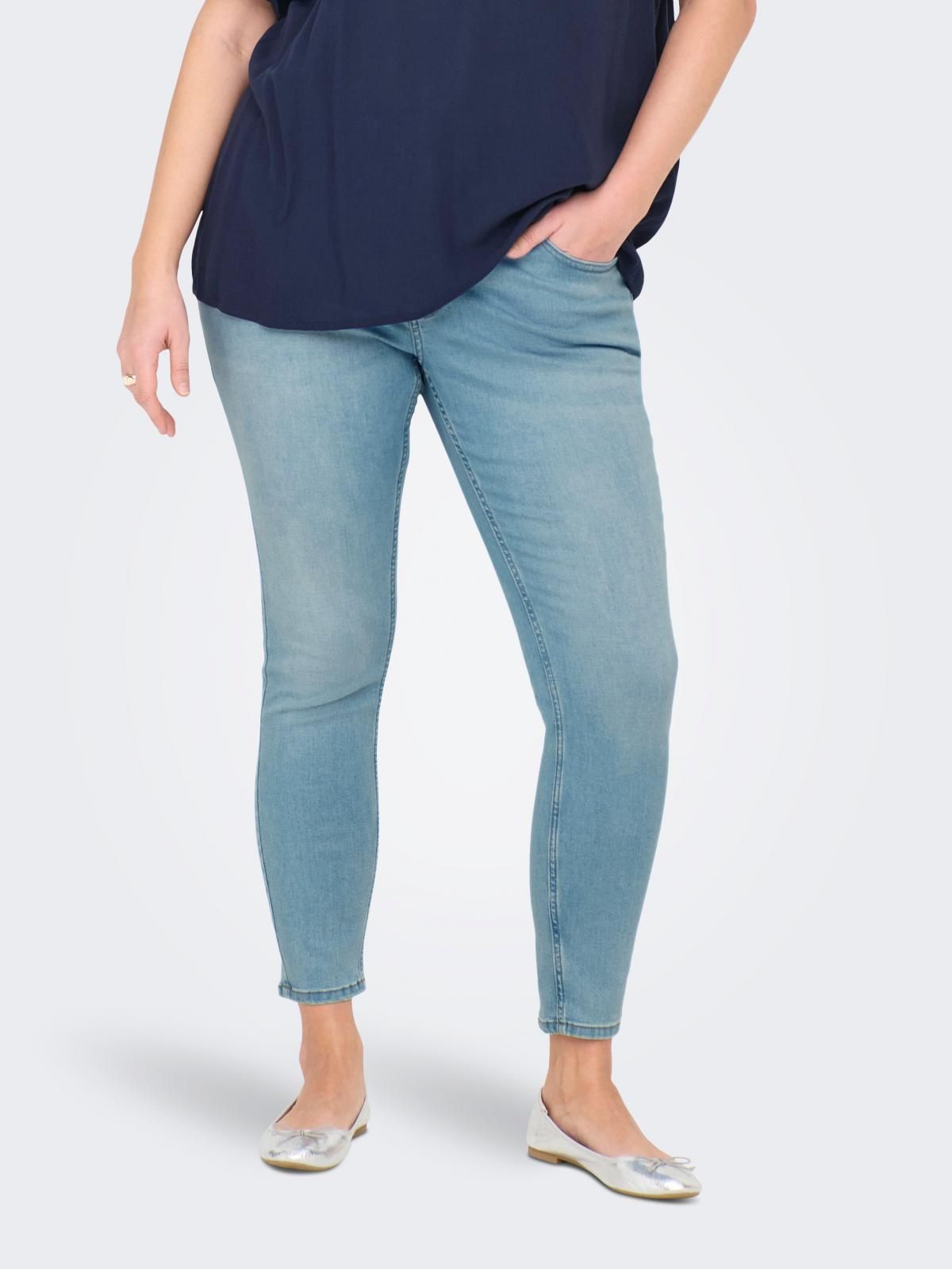 온리 플러스사이즈 하이웨이스트 스키니핏 진 15300960_2116 BLUE / LIGHT BLUE DENIM - 상품 이미지
