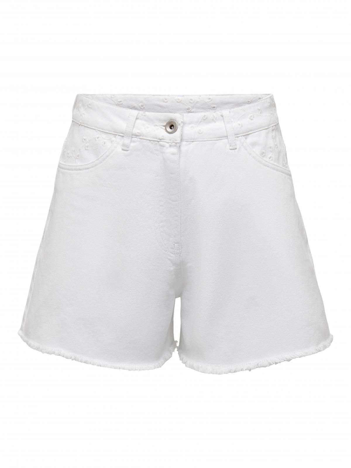 온리 하이웨이스트 레귤러핏 숏팬츠 화이트 15286849_5 WHITE / BRIGHT WHITE - 상세 이미지 3