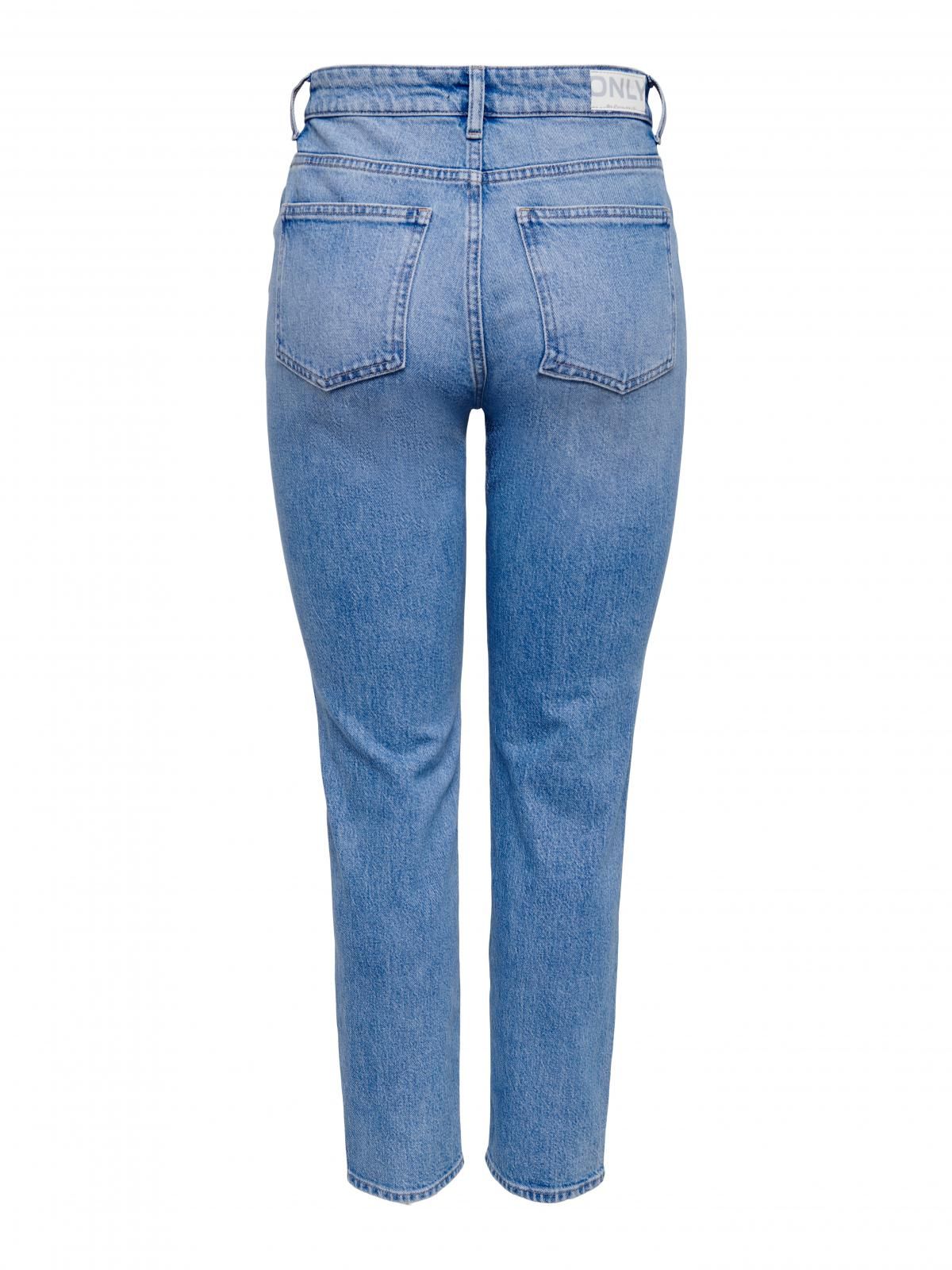 온리 연청 하이웨이스트 스트레이트 데님 진 15249500_2116 BLUE / LIGHT BLUE DENIM - 상세 이미지 4