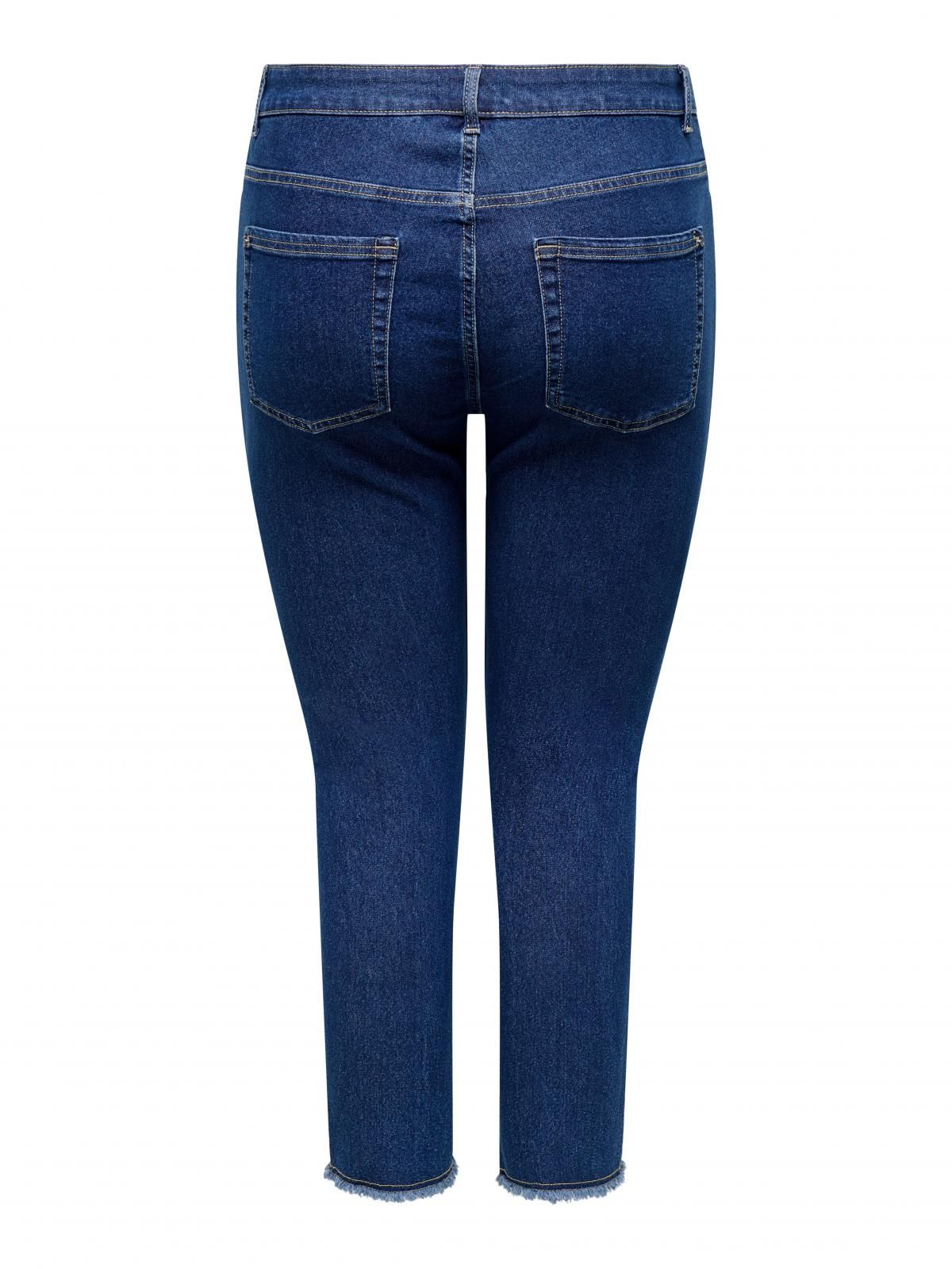 온리 플러스사이즈 미드웨이스트 스키니핏 진 15336737_2114 BLUE / DARK BLUE DENIM - 상세 이미지 4