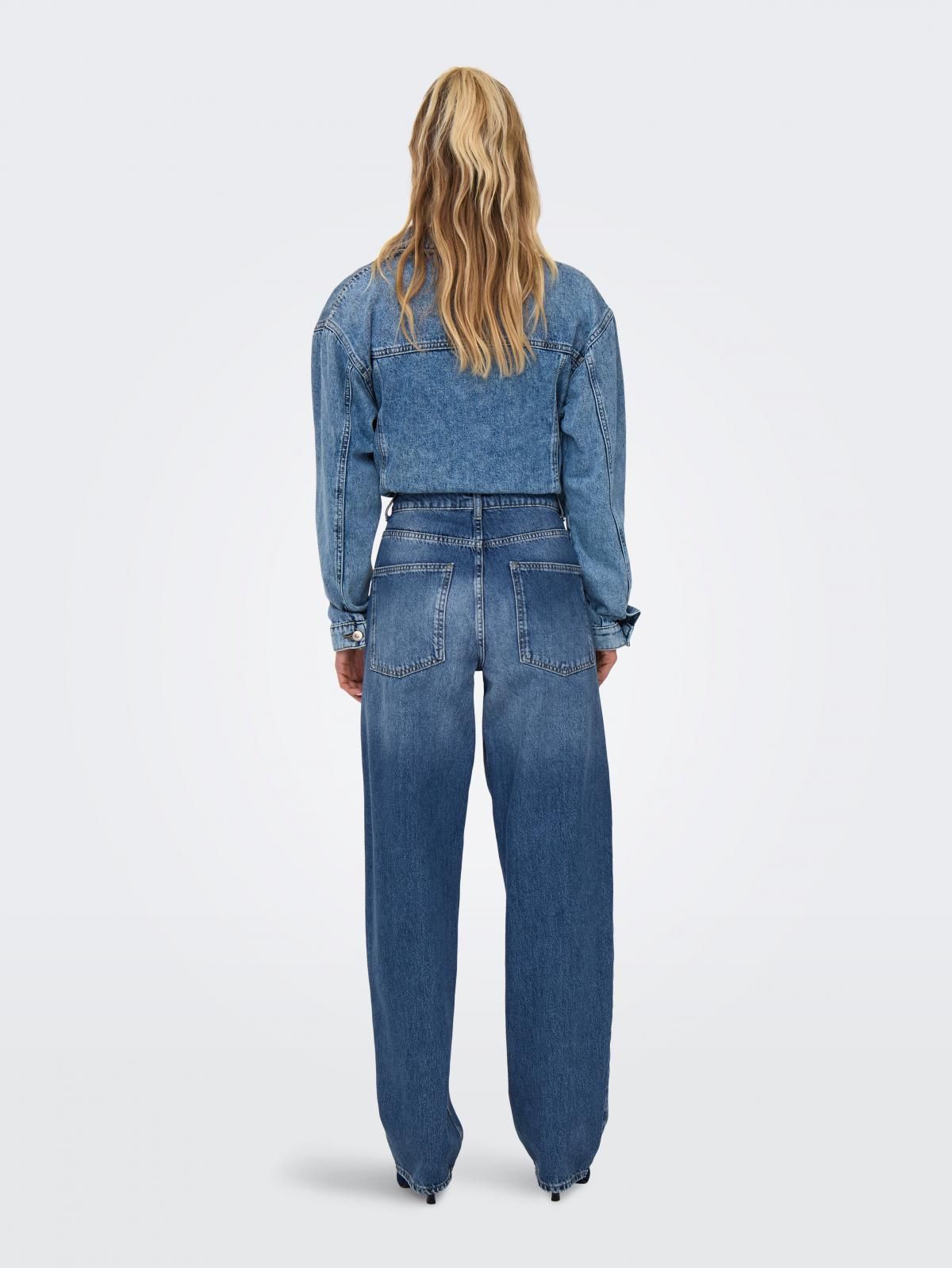 온리 미드웨이스트 배기핏 와이드 청바지 15355038_2115 BLUE / MEDIUM BLUE DENIM - 상세 이미지 2