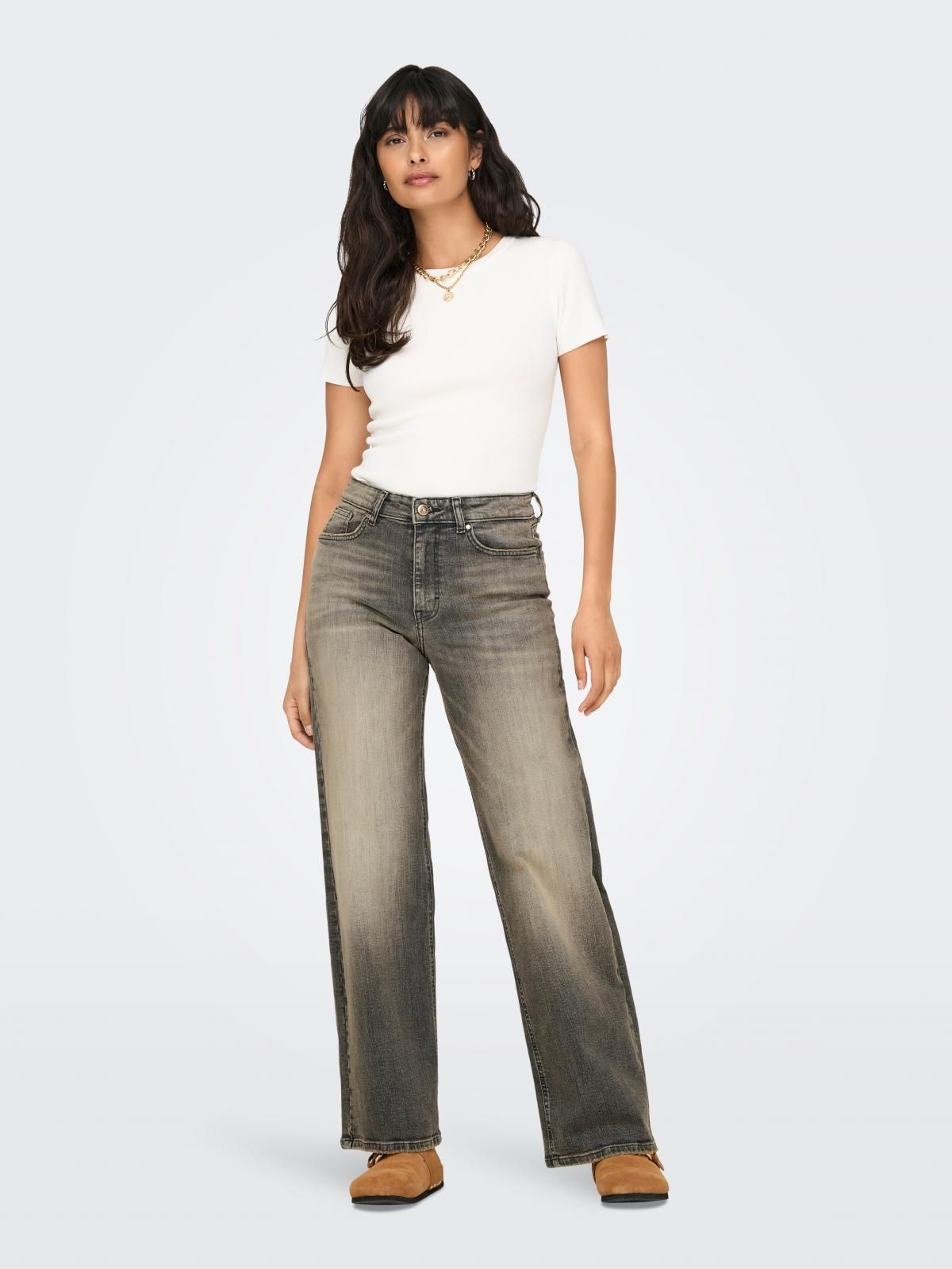 온리 하이웨이스트 워싱 와이드핏 데님 팬츠 15333857_3601_1142730 GREY / GREY DENIM - 상세 이미지 5