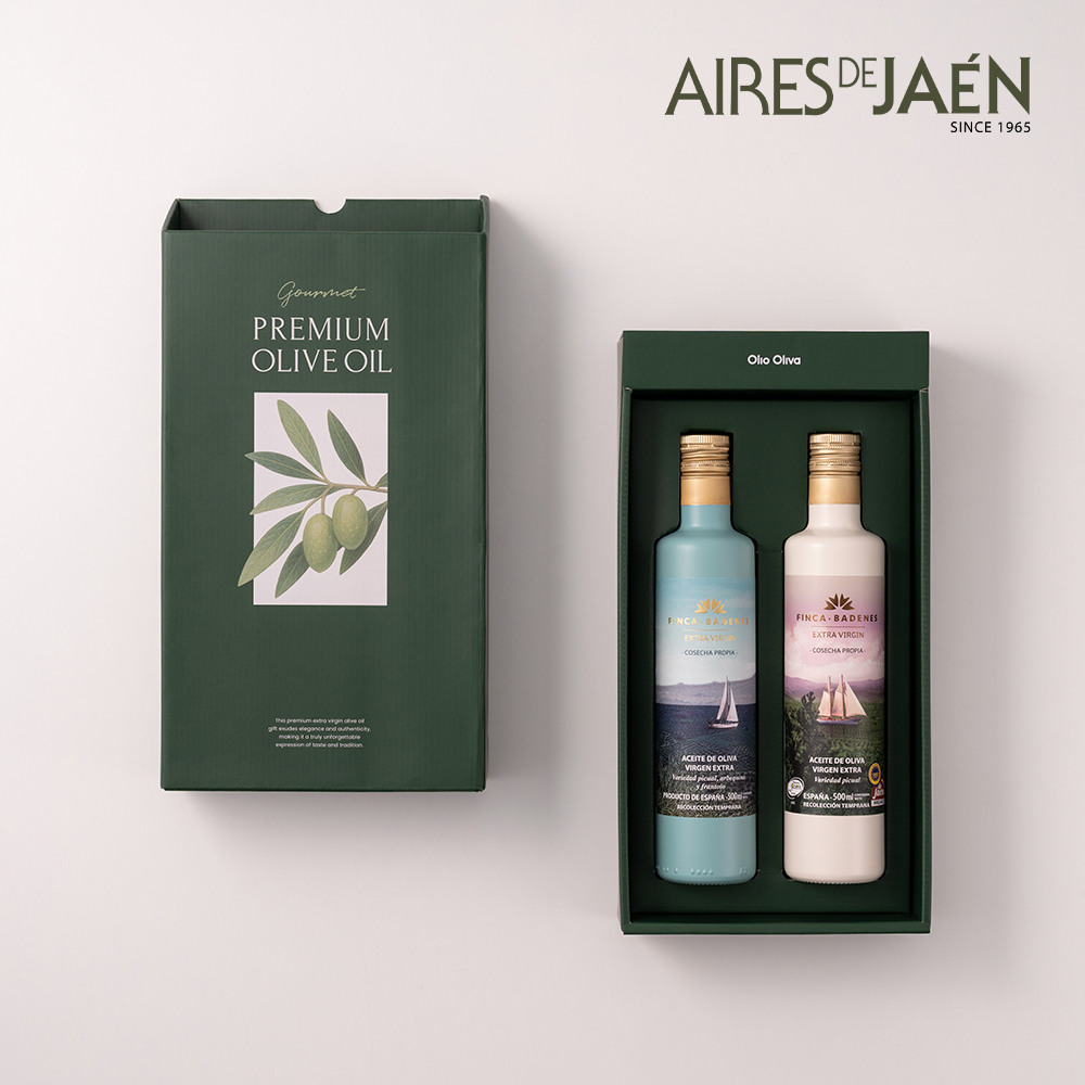 아이레스데하엔 핀카 바데네스 엑스트라버진 올리브오일 2종 선물세트 500ml, 2병 - 메인 이미지
