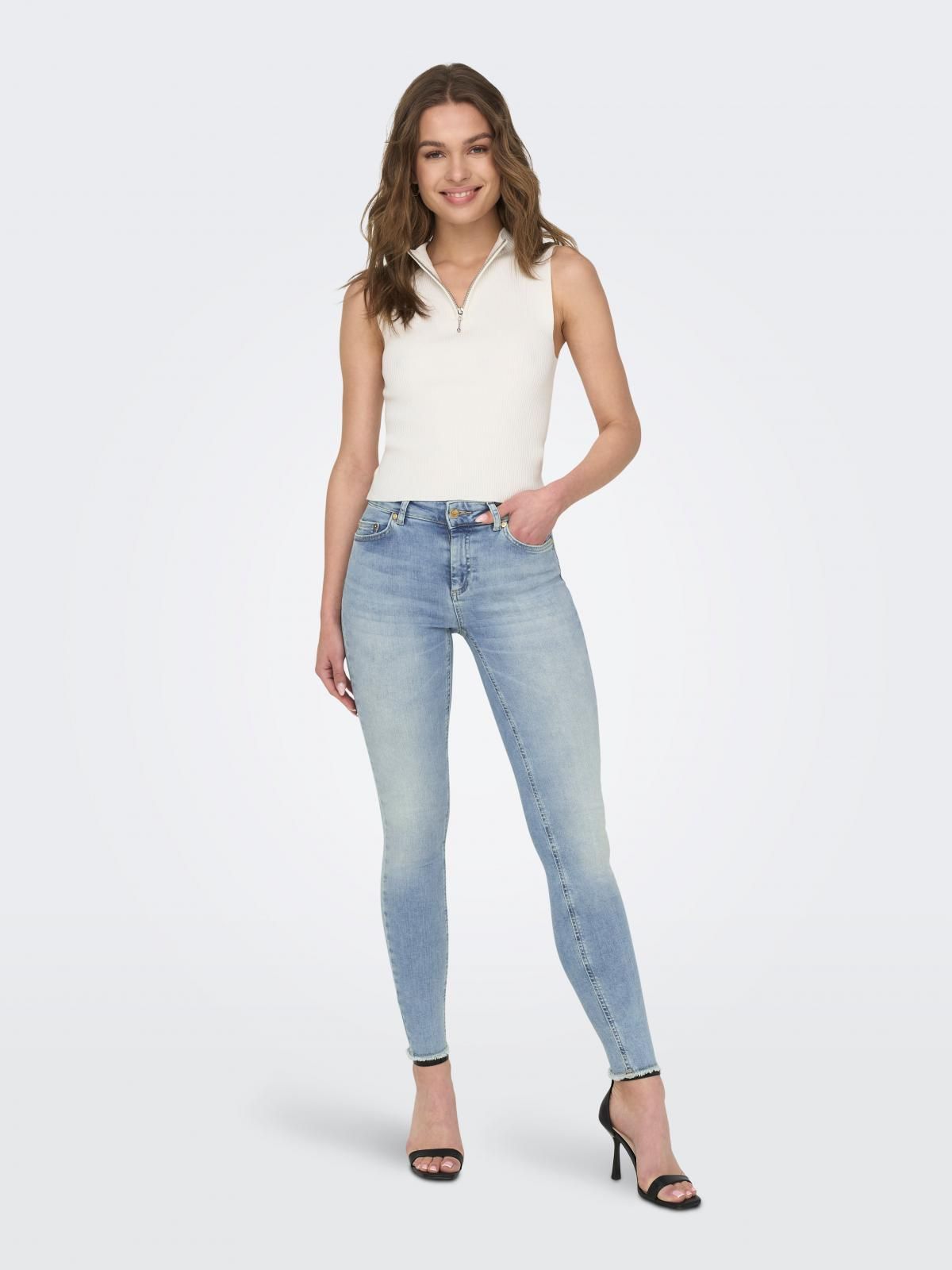 온리 라이트데님 미드웨이스트 스키니핏 진 15164319_2116 BLUE / LIGHT BLUE DENIM - 상세 이미지 5
