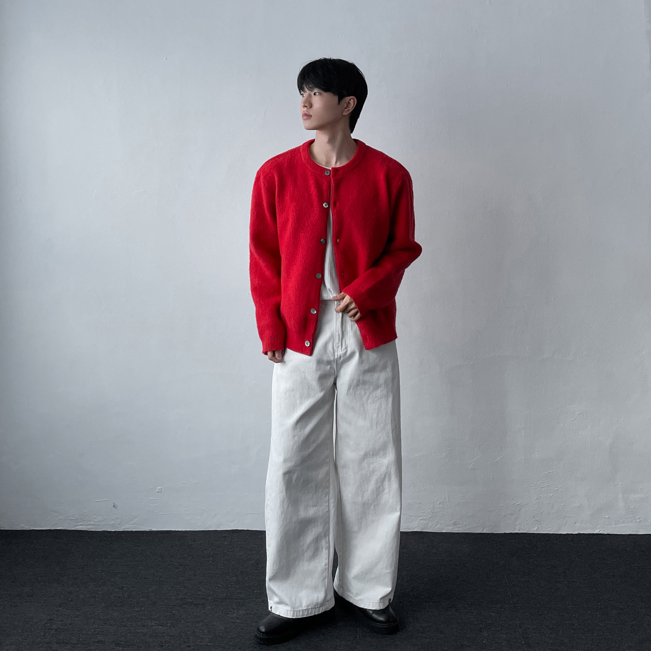 남자와이드청바지 남자블랙진 벌룬데님 - 상세 이미지 2