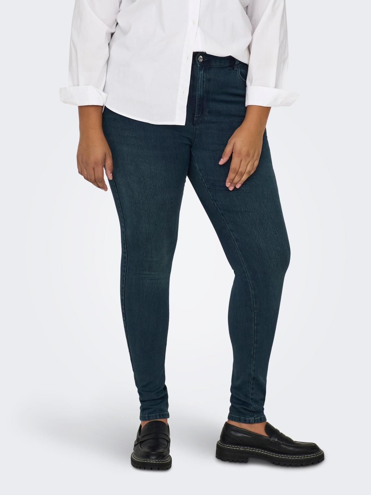 온리 하이웨이스트 스키니핏 데님 팬츠 15300871_6603 BLACK / BLUE BLACK DENIM - 상품 이미지