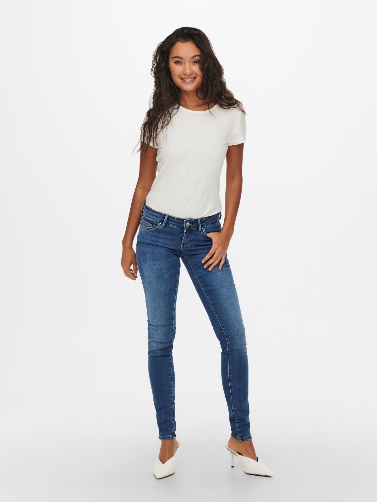 온리 데님 슈퍼로우웨이스트 스키니핏 진 15235517_2115 BLUE / MEDIUM BLUE DENIM - 상세 이미지 5