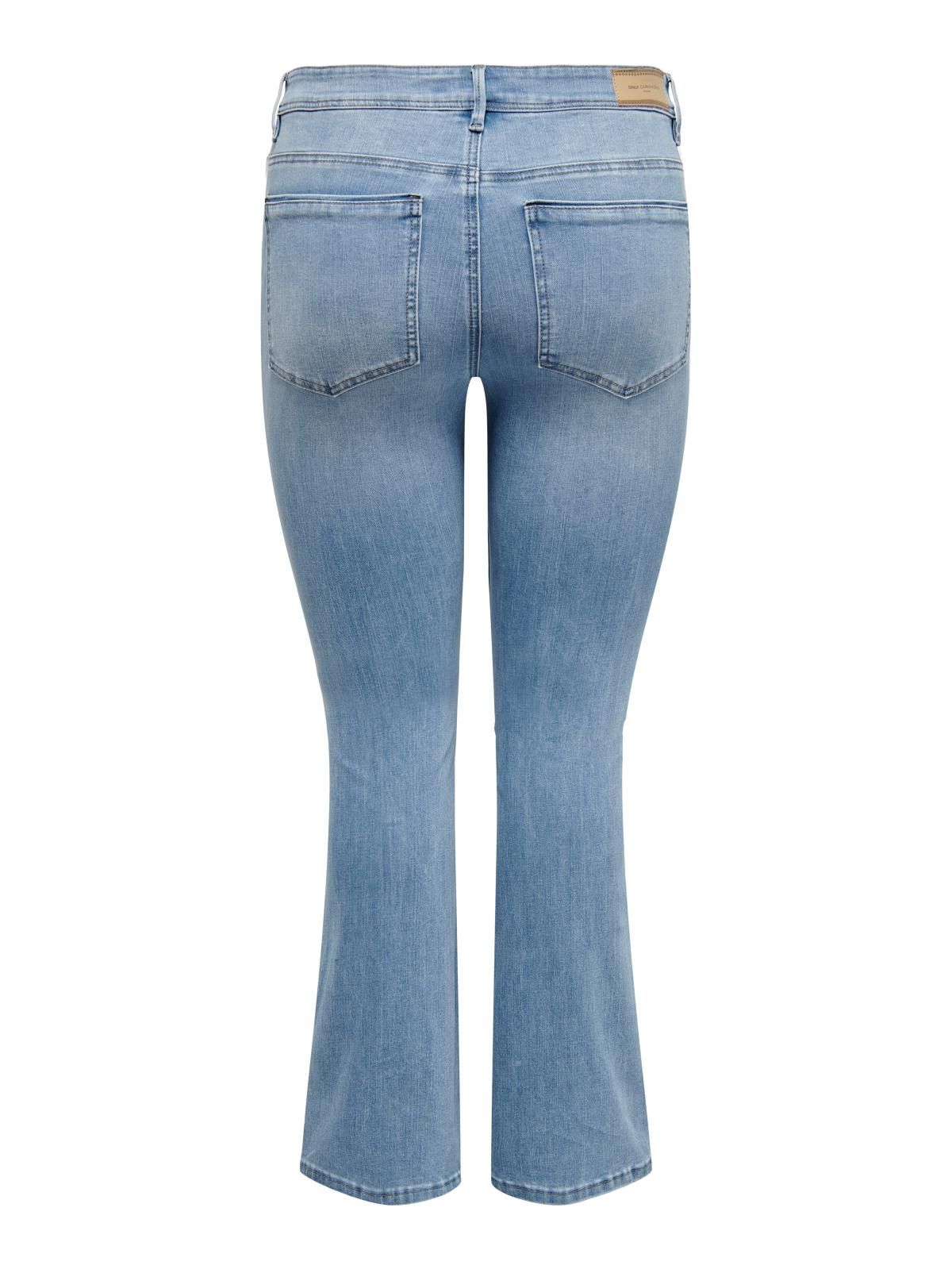 온리 하이웨이스트 플레어핏 데님 팬츠 15280943_7023 BLUE / LIGHT MEDIUM BLUE DENIM - 상세 이미지 4