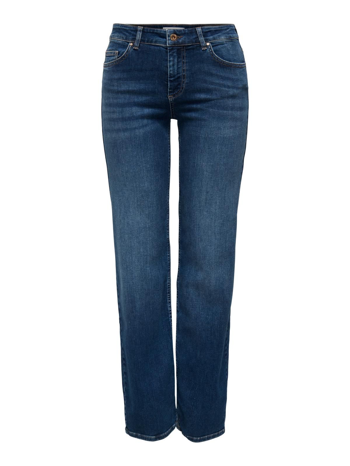 온리 미드웨이스트 스트레이트핏 데님 청바지 15344167_2114 BLUE / DARK BLUE DENIM - 상세 이미지 3