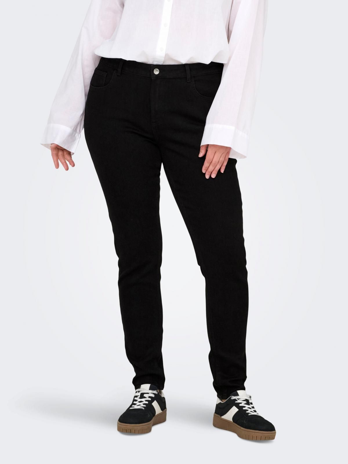 온리 플러스사이즈 스키니핏 데님 블랙 진 15355014_2161 BLACK / BLACK - 상품 이미지