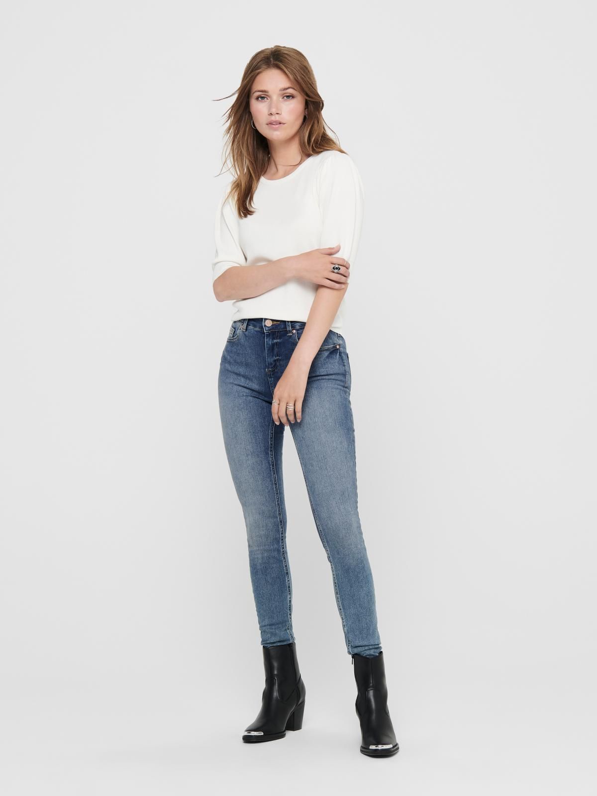 온리 데님 미드웨이스트 스키니핏 진 15192917_2116 BLUE / LIGHT BLUE DENIM - 상세 이미지 5