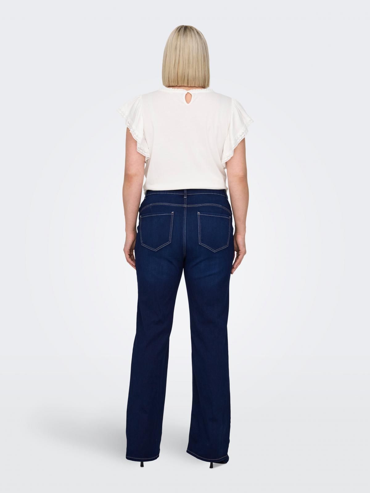 온리 플러스사이즈 데님 플레어핏 청바지 15348284_2114 BLUE / DARK BLUE DENIM - 상세 이미지 2