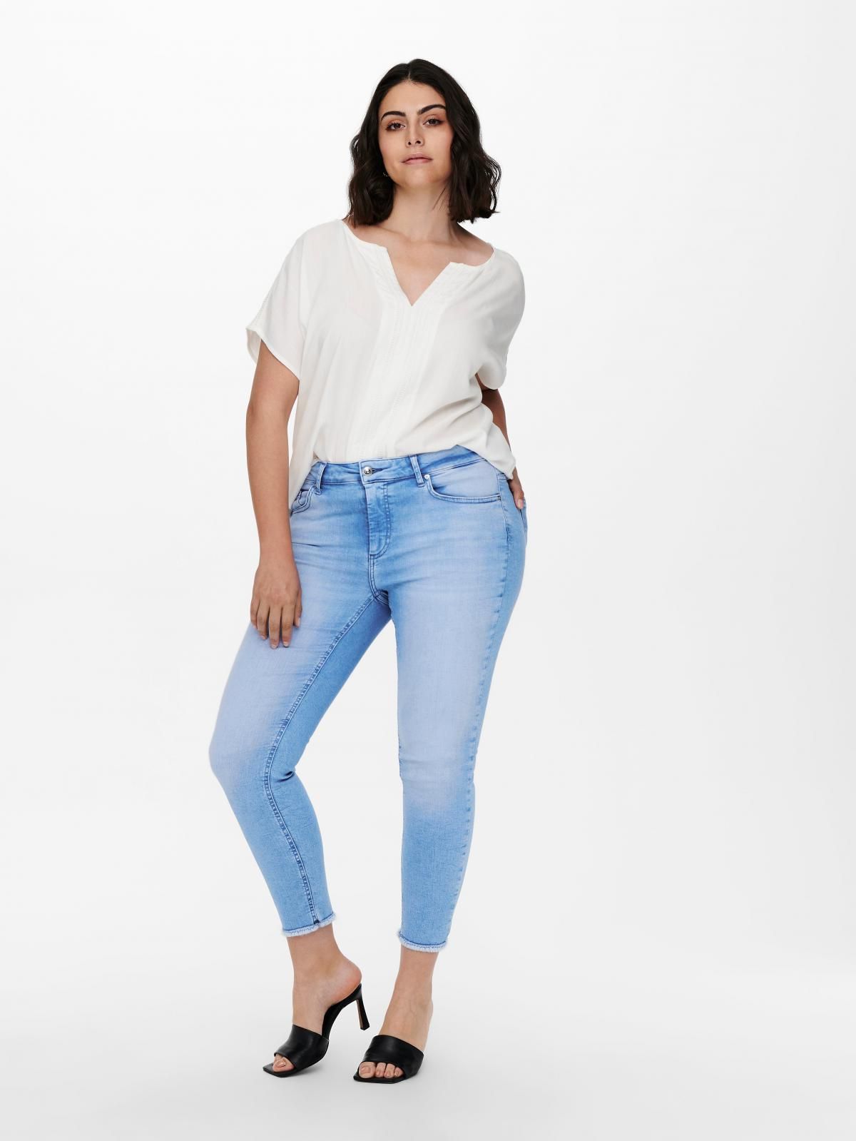 온리 데님 미드웨이스트 스키니핏 청바지 15321548_2116 BLUE / LIGHT BLUE DENIM - 상세 이미지 5