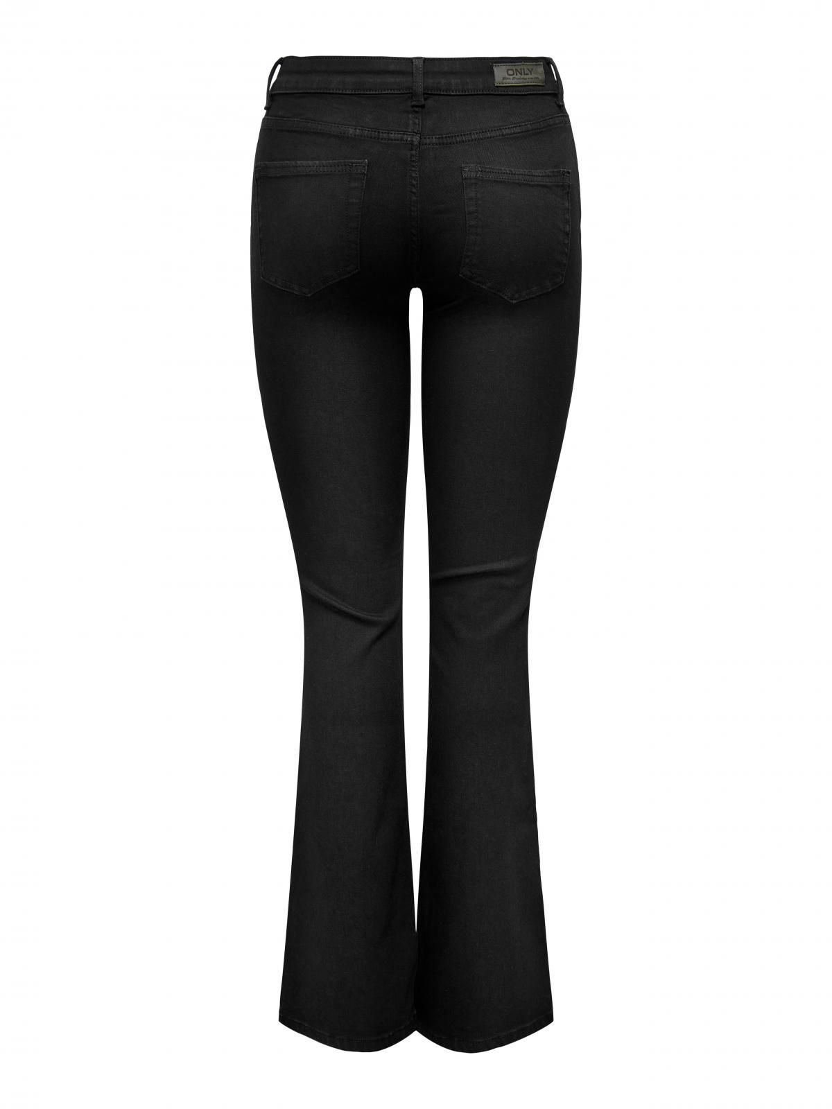 온리 블랙 미드웨이스트 플레어 데님 팬츠 15324908_2103 BLACK / BLACK DENIM - 상세 이미지 4