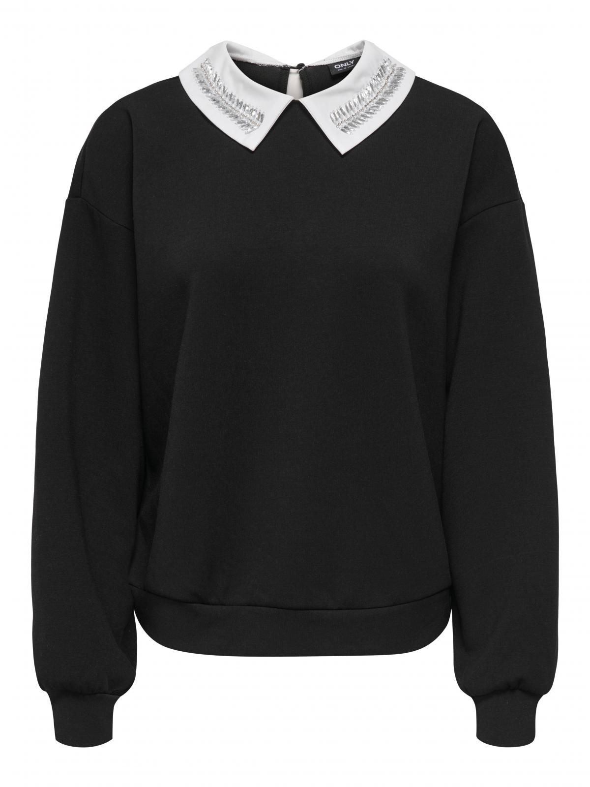 온리 글리터카라 포인트 블랙 맨투맨 15356097_2161_1219883 BLACK / BLACK - 상품 이미지
