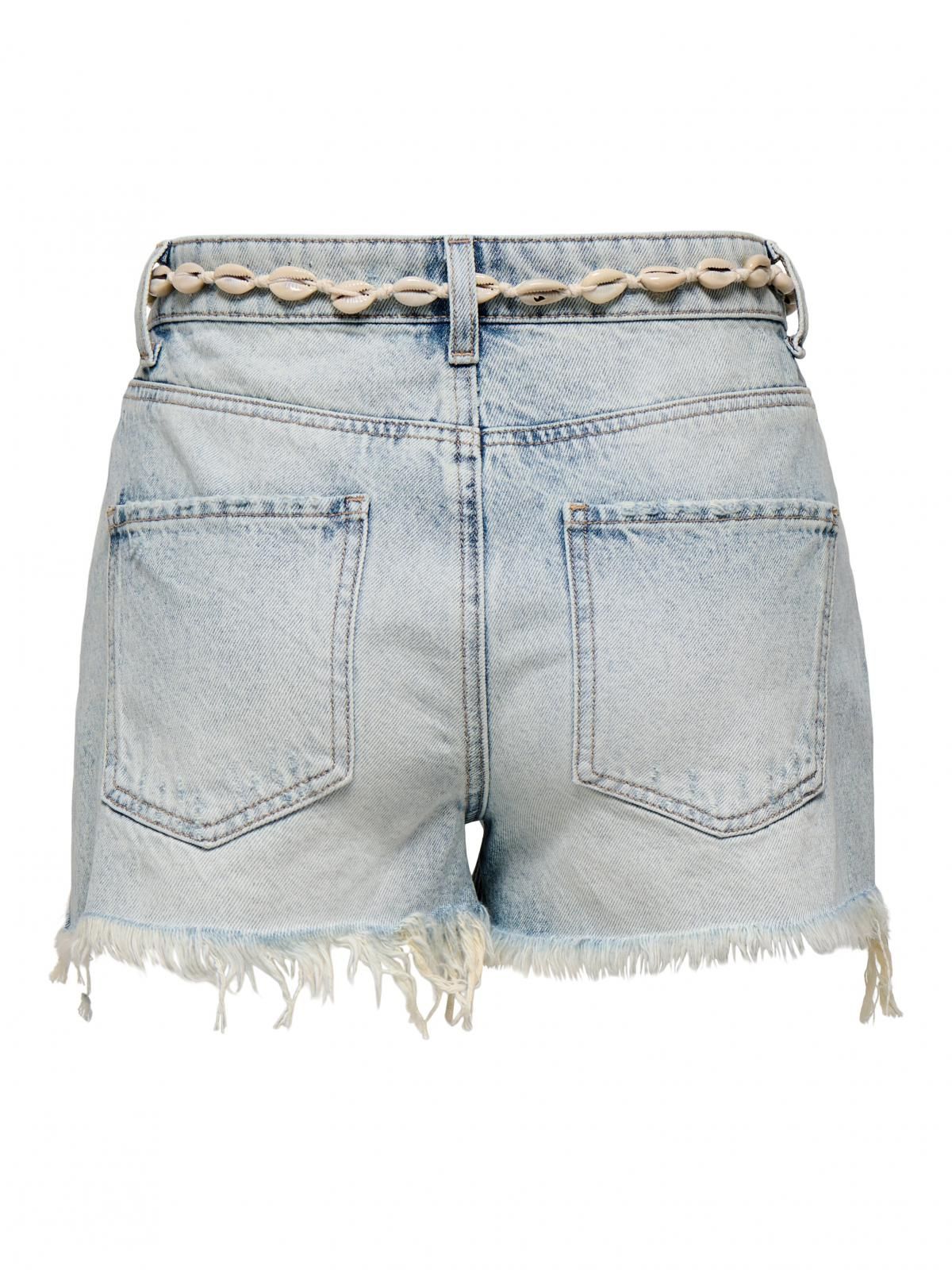 온리 하이웨이스트 데님 레귤러핏 숏팬츠 15349510_2116 BLUE / LIGHT BLUE DENIM - 상세 이미지 4