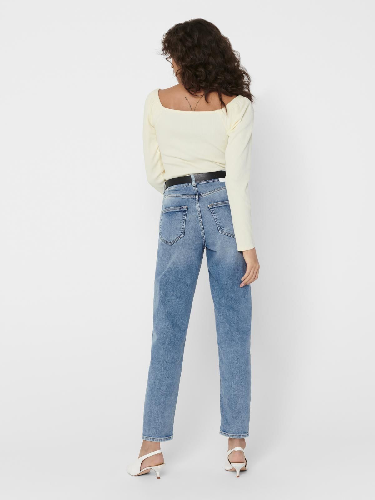온리 하이웨이스트 데님 맘핏 진청 청바지 15193864_2116 BLUE / LIGHT BLUE DENIM - 상세 이미지 2