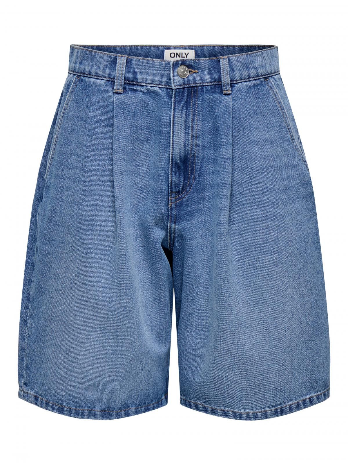 온리 와이드핏 데님 하프팬츠 캐주얼 베이직 15357994_2115 BLUE / MEDIUM BLUE DENIM - 상세 이미지 3