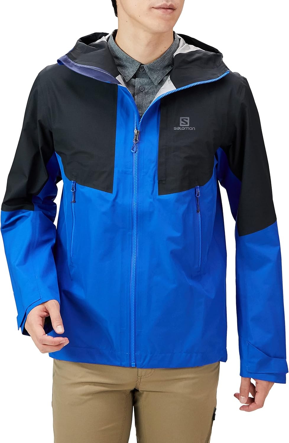살로몬 남성 아웃라인 쉘 자켓등산 캠핑 OUTLINE TEX HYBRID JACKET MEN - 상품 이미지