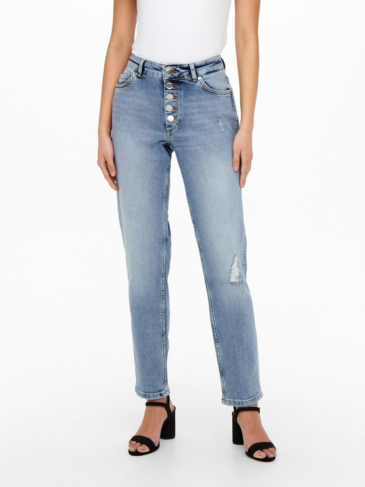 온리 미드웨이스트 스키니핏 데님 청바지 15244590_2116 BLUE / LIGHT BLUE DENIM - 상품 이미지
