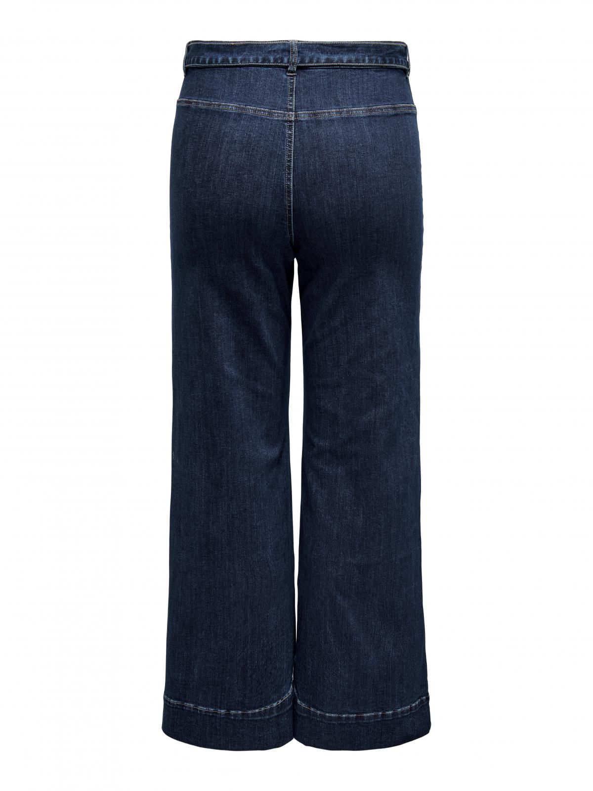 온리 하이웨이스트 데님 와이드핏 벨트 팬츠 15331100_2114 BLUE / DARK BLUE DENIM - 상세 이미지 4