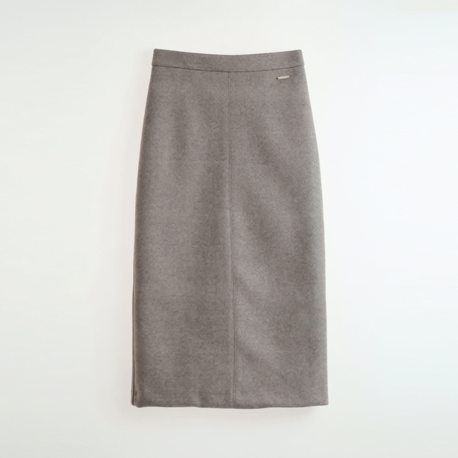 슬릿 H 하이웨스트 알파카라이크 모직 롱 스커트 (BEIGE, 3SIZE) - 상품 이미지