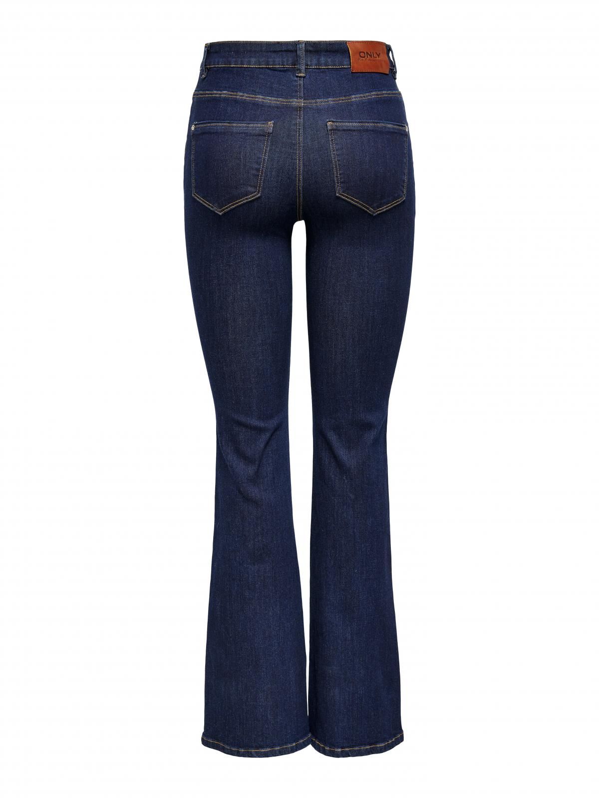 온리 하이웨이스트 데님 플레어핏 청바지 15230472_2114 BLUE / DARK BLUE DENIM - 상세 이미지 4