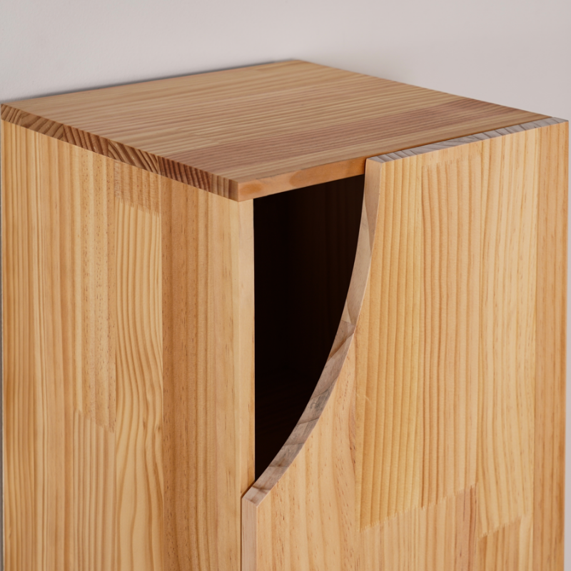 지비노 원목 틈새 장식장 4단, 300x300x1200, 내추럴