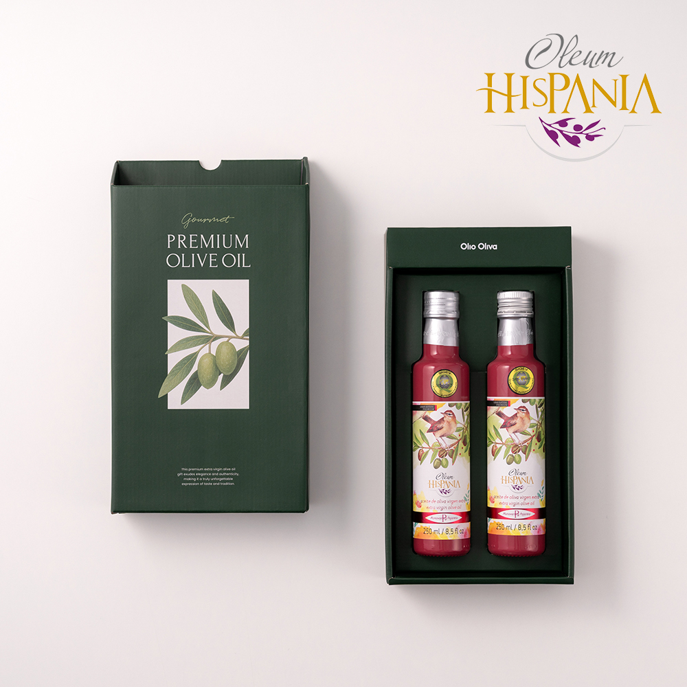 히스파니아 파하레라 엑스트라버진 올리브오일 선물세트 250ml, 2병 - 상품 이미지