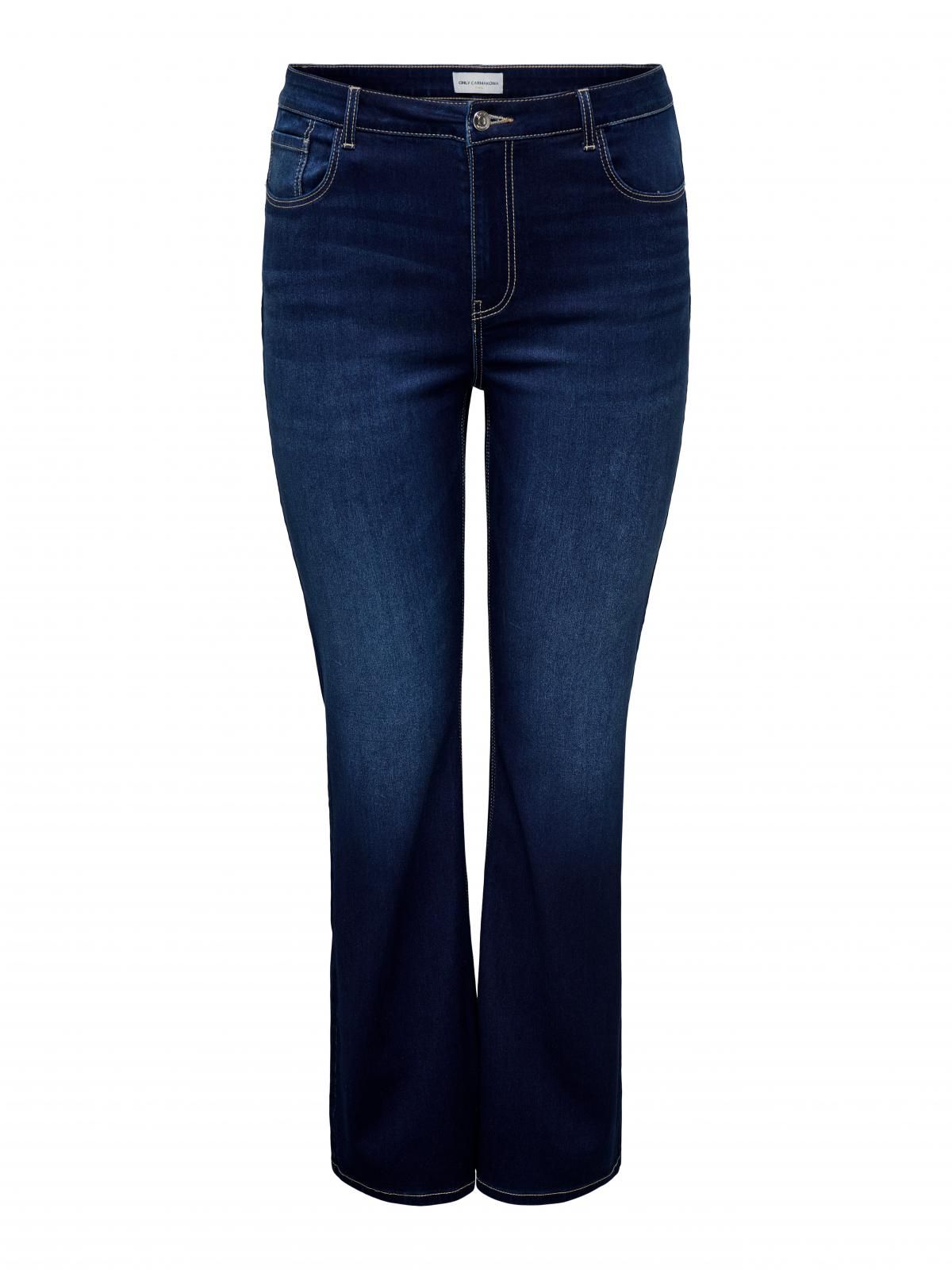 온리 플러스사이즈 데님 플레어핏 청바지 15348284_2114 BLUE / DARK BLUE DENIM - 상세 이미지 3
