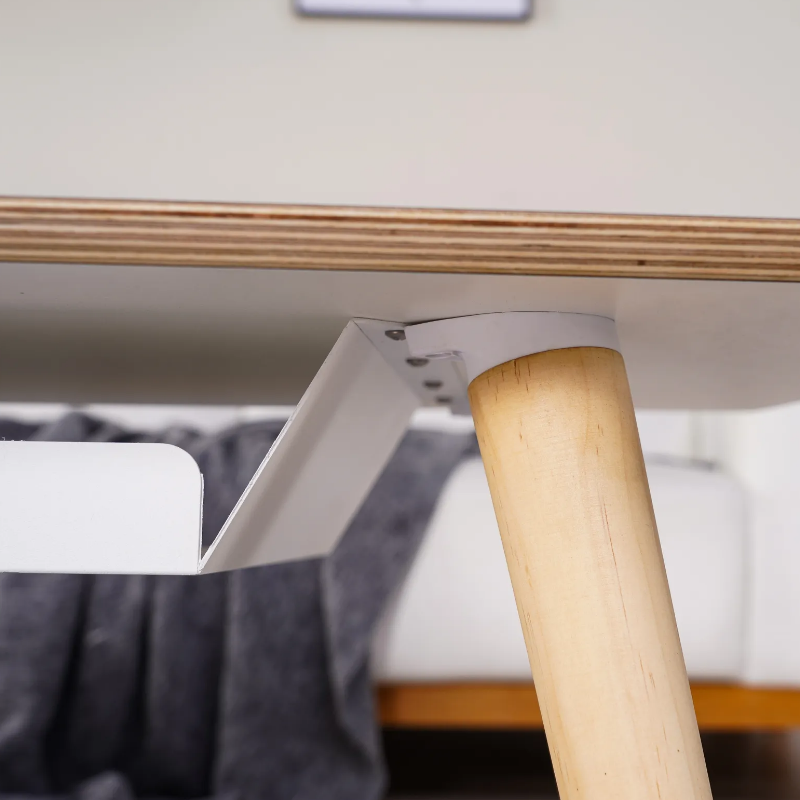 철제수납 원목다리 3단 상판 회전 좌식 소파 사각 거실테이블 화이트아이보리