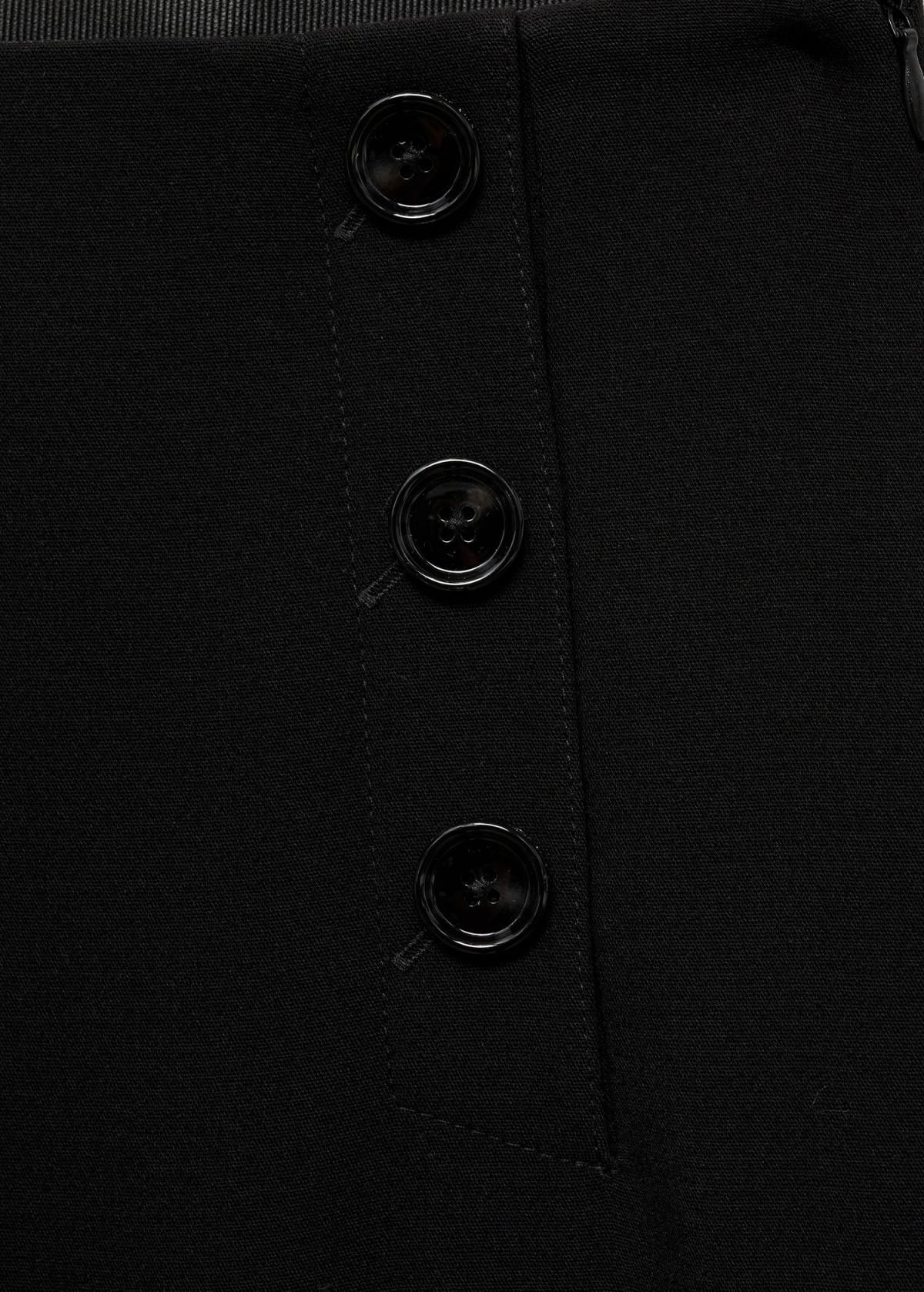 망고 버튼 디테일 와이드 팬츠 27180650 NEGRO - 상세 이미지 5