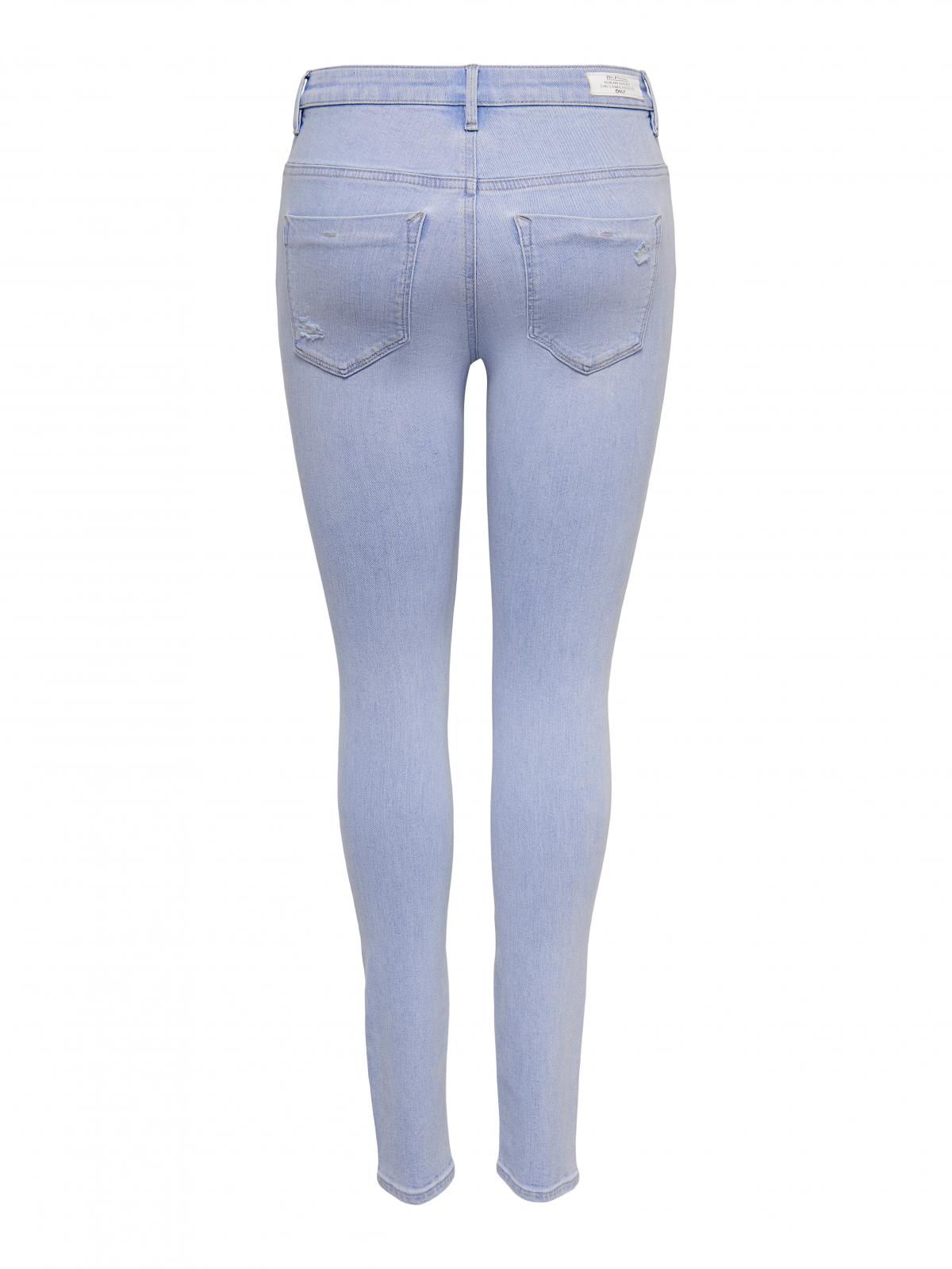 온리 하이웨이스트 디스트로이드 스키니진 15281269_2116 BLUE / LIGHT BLUE DENIM - 상세 이미지 4