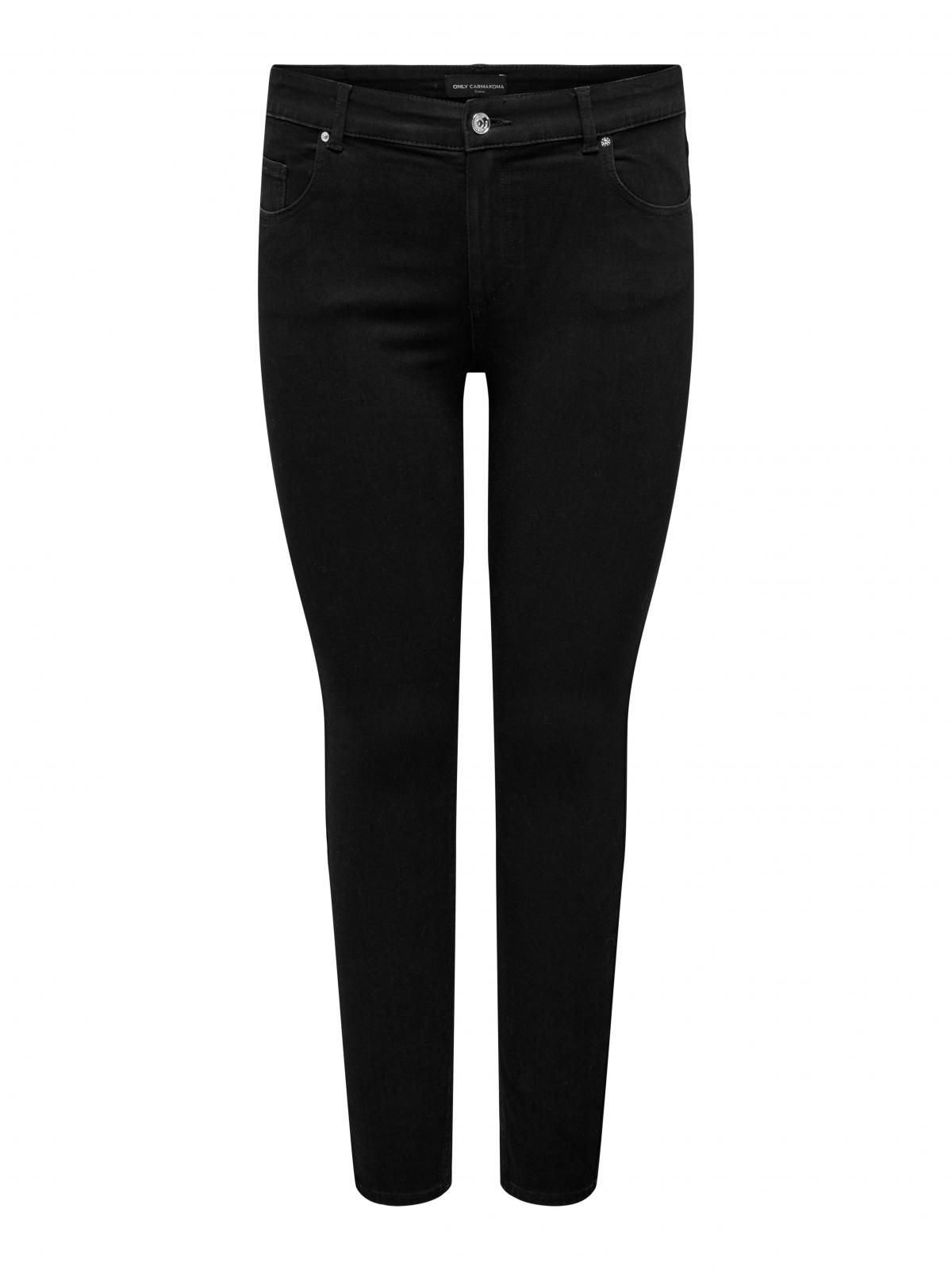 온리 플러스사이즈 스키니핏 블랙 데님진 15352543_2103 BLACK / BLACK DENIM - 상세 이미지 3