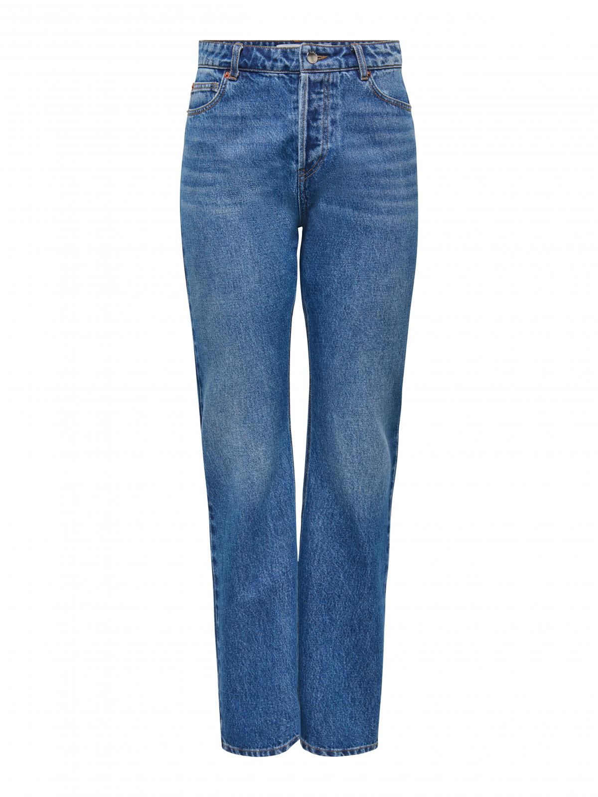 온리 데님 하이웨이스트 스트레이트핏 청바지 15370939_2115 BLUE / MEDIUM BLUE DENIM - 상세 이미지 3