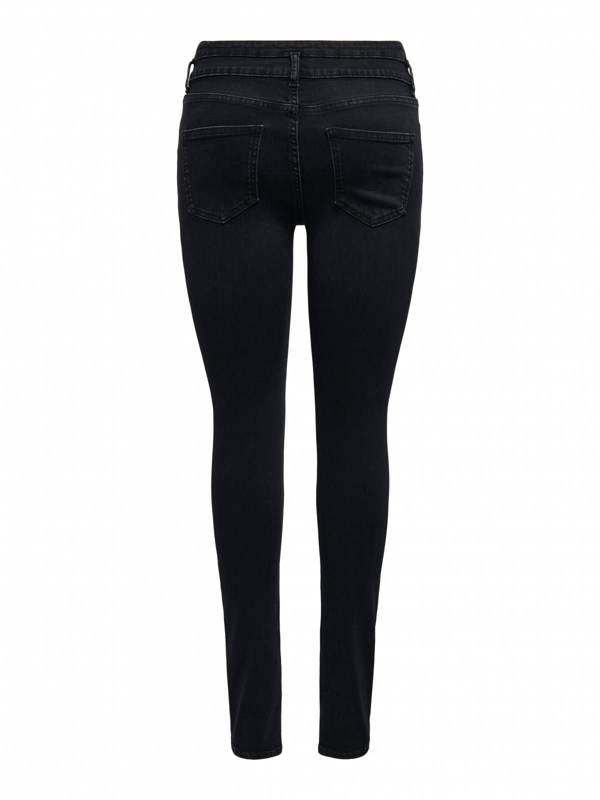 온리 슈퍼스트레치 미드웨이스트 스키니핏 진 15332920_8183 BLACK / WASHED BLACK - 상세 이미지 4