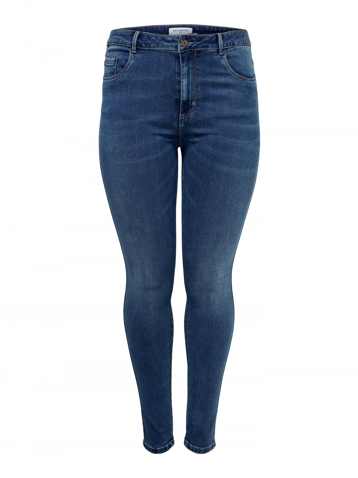 온리 플러스사이즈 하이웨이스트 스키니핏 진 15186392_2115 BLUE / MEDIUM BLUE DENIM - 상세 이미지 3