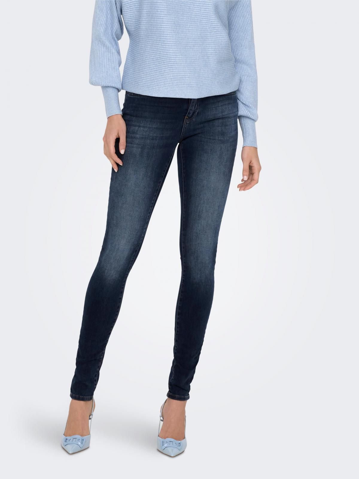 온리 이태리 데님 미드웨이스트 스키니핏 진 15327223_6603 BLACK / BLUE BLACK DENIM - 상품 이미지