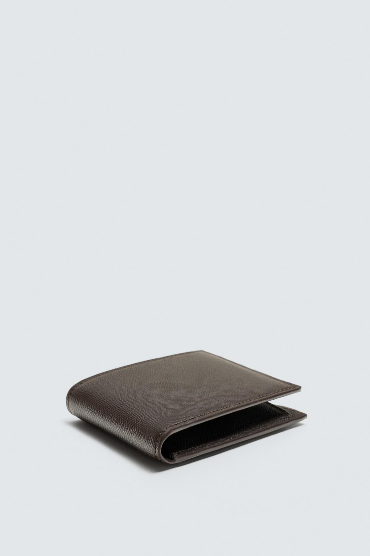 자라 텍스처 미니멀 반지갑 3805/520 BROWN - 상세 이미지 2
