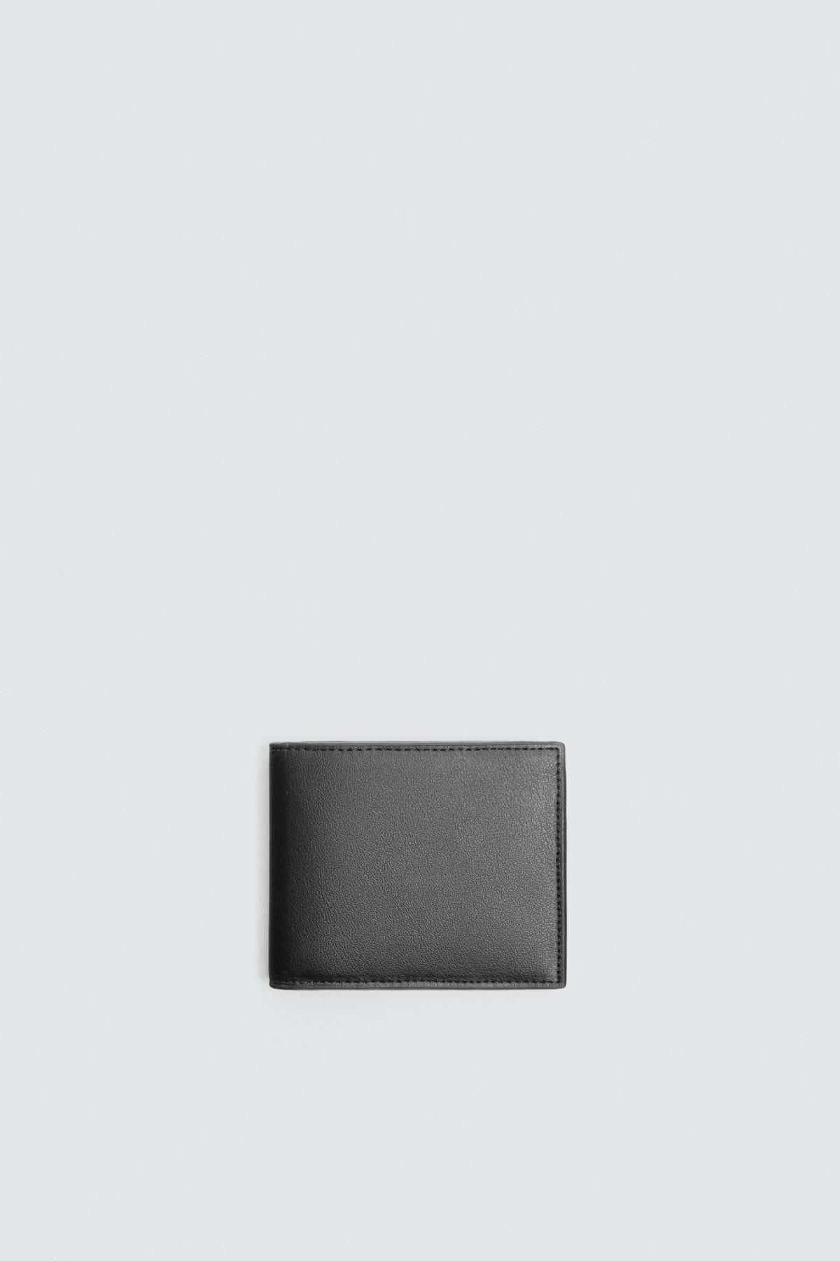 자라 미니멀 블랙 심플 반지갑 3807/620 BLACK - 상품 이미지