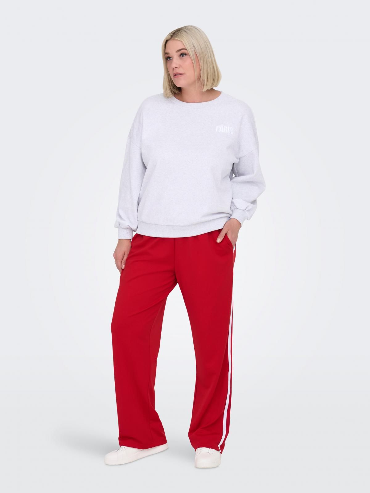 온리 트렌디 레드 와이드핏 트레이닝 팬츠 15344914_757_1175406 RED / HIGH RISK RED - 상세 이미지 5